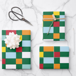 Checkerboard Colorful Checks Checkerboard Wrapping Paper Sheets