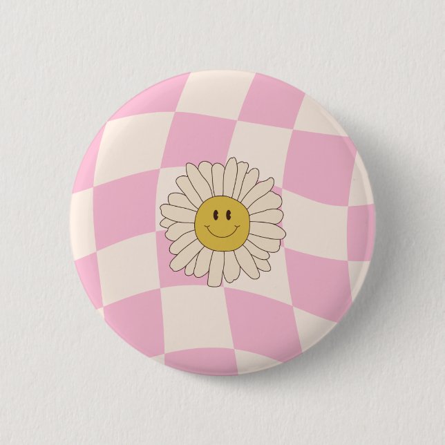 Checkerboard Daisy Button (Front)