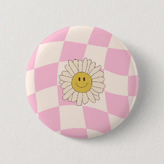 Checkerboard Daisy Button
