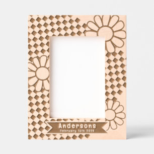 Checkerboard Daisy Personalized Engraved Frames