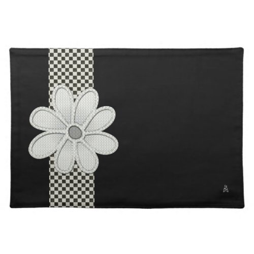 Checkerboard Daisy Woven Cotton Placemat Placemat