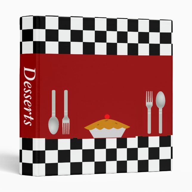 Checkerboard Dessert Recipe Binder (Front/Spine)