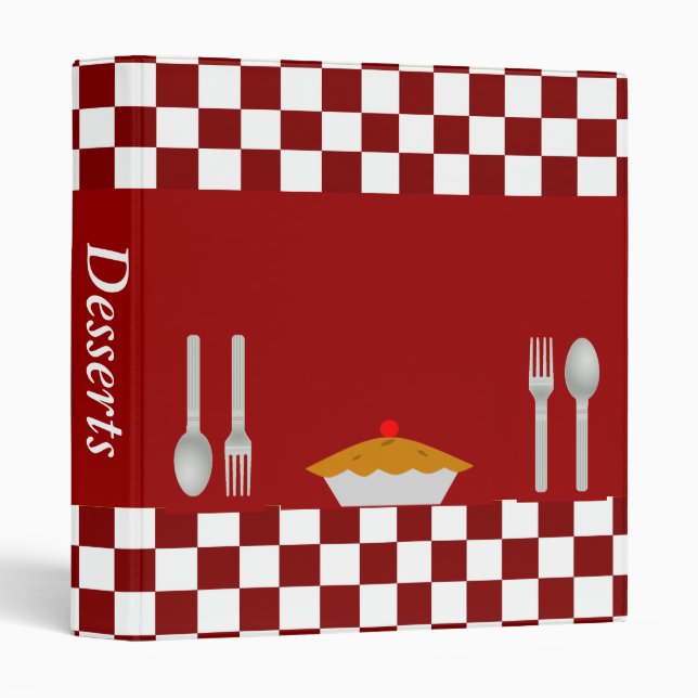 Checkerboard Dessert Recipe Binder (Front/Spine)