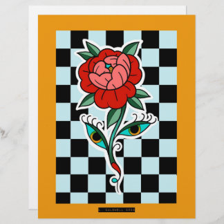 Checkerboard Flower Print