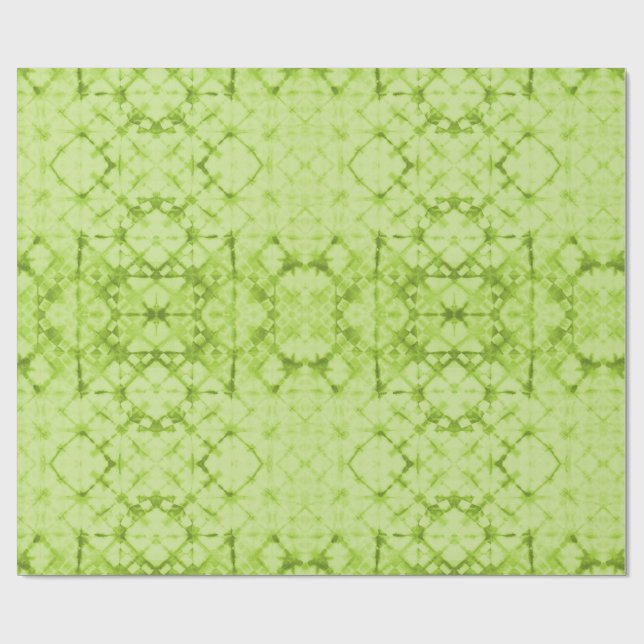 Checkerboard Fortune Teller Mirror Chartreuse Wrapping Paper (Flat)