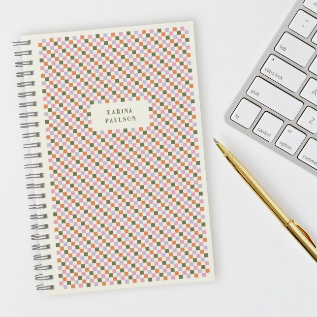 Checkerboard Frame Spiral-Bound Notebook - Green (Creator Uploaded)