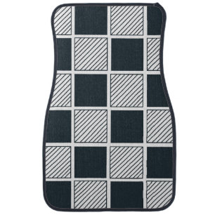 Checkerboard Geometric Modern Car Floor Mat
