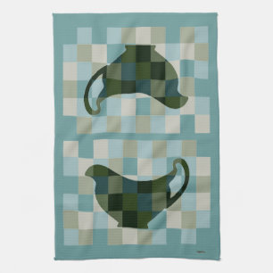 Checkerboard Gravy Boat Towel (teal)