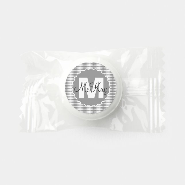 Checkerboard Grayscale with Monogram Name      Life Saver® Mints (Front)