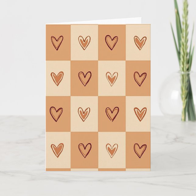 Checkerboard Heart Love Card (Front)