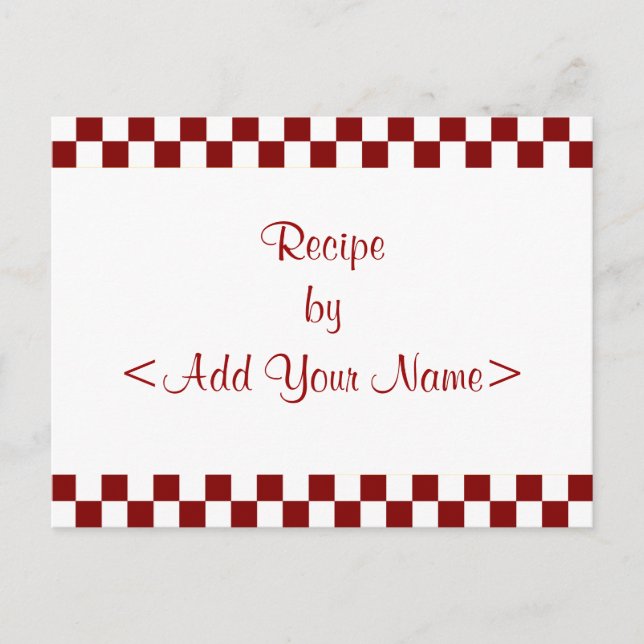 Checkerboard Heart Recipe Cards 4 x 6 (Front)