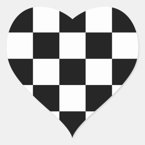 Checkerboard Heart Shaped Stickers