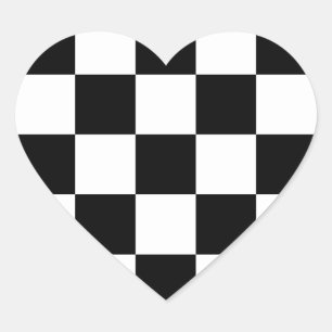 "Checkerboard" Heart Shaped Stickers