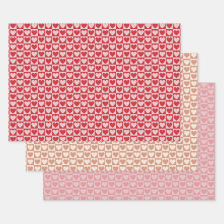 Checkerboard Heart Wrapping Paper - Tonal Pink