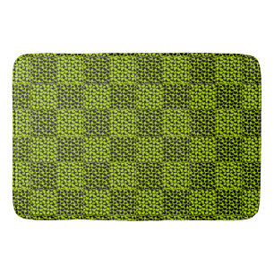 Checkerboard hearts pattern in Lime Green Bath Mat