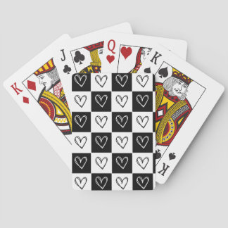 Checkerboard Hearts Poker Cards