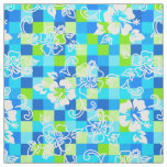 Checkerboard Hibiscus Hawaiian Floral Fabric