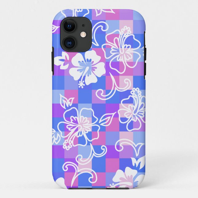Checkerboard Hibiscus Hawaiian iPhone 5 Casemate Case-Mate iPhone Case (Back)