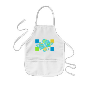 Checkerboard Hibiscus Kid's Aprons