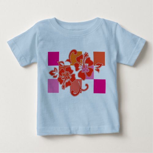 Checkerboard Hibiscus Toddler  infant Tees