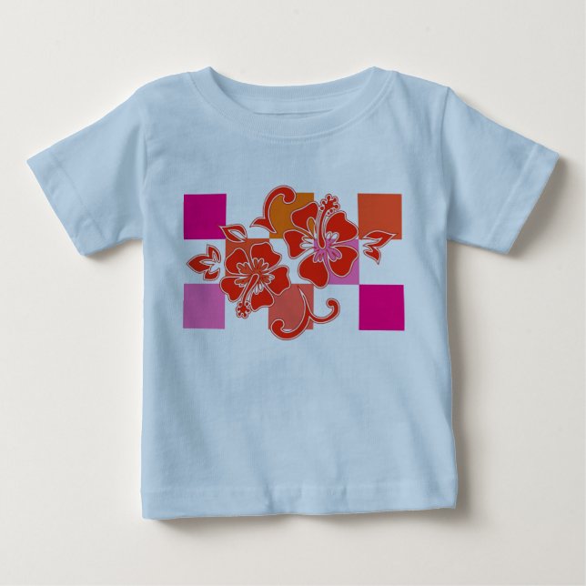 Checkerboard Hibiscus Toddler & infant Tees (Front)