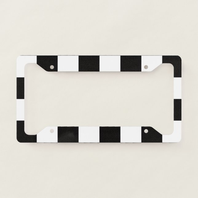 Checkerboard Home Rug of the Classic Elegance License Plate Frame (Front)