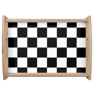 Checkerboard Home Rug of the Classic Elegance Serving Tray