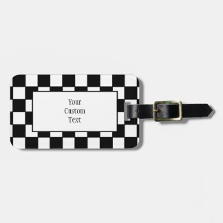 Checkerboard in Black and White Luggage Tag