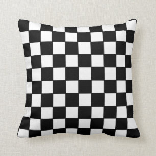Checkerboard in Black and White Throw Pillow