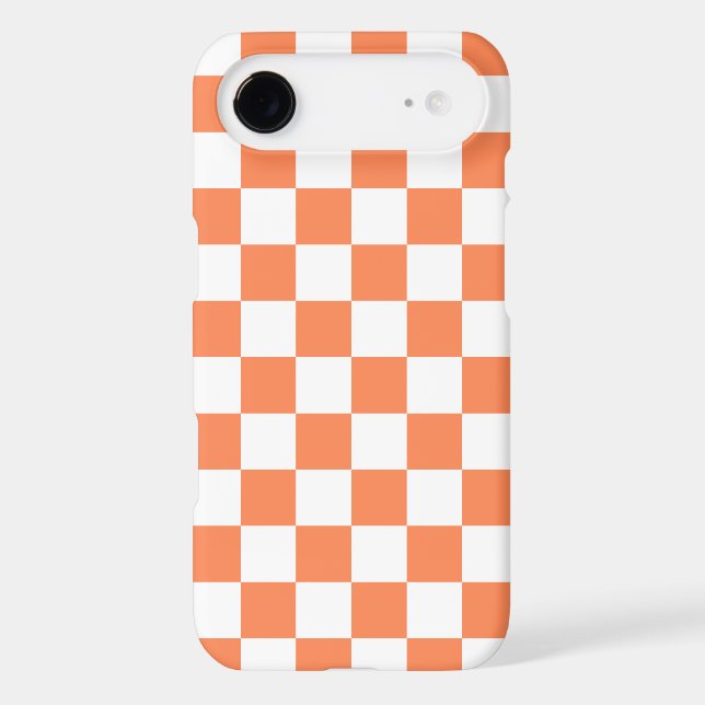 Checkerboard iPhone 6 case in Nectarine Orange (Back)