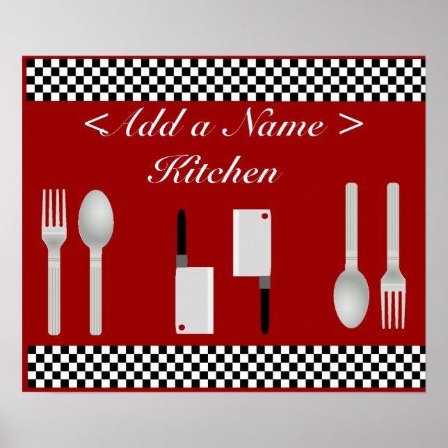 Checkerboard Kitchen Poster Print (Front)
