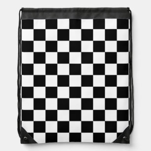 Checkerboard Laptop Sleeve Drawstring Bag