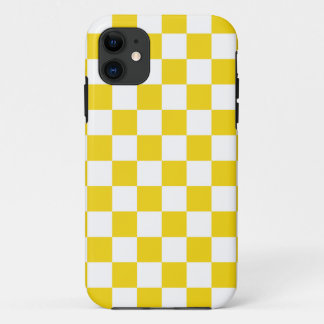 Checkerboard Lemon Yellow iPhone Plus and Pro case