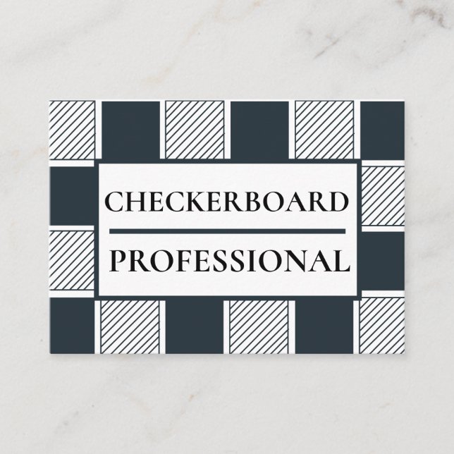 Checkerboard Modern Geometric  Business Card (Front)