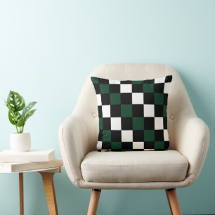 Checkerboard Modern Preppy Checkers Throw Pillow