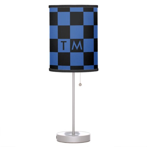 Checkerboard Monogram BlueBlack CMXR Table Lamp