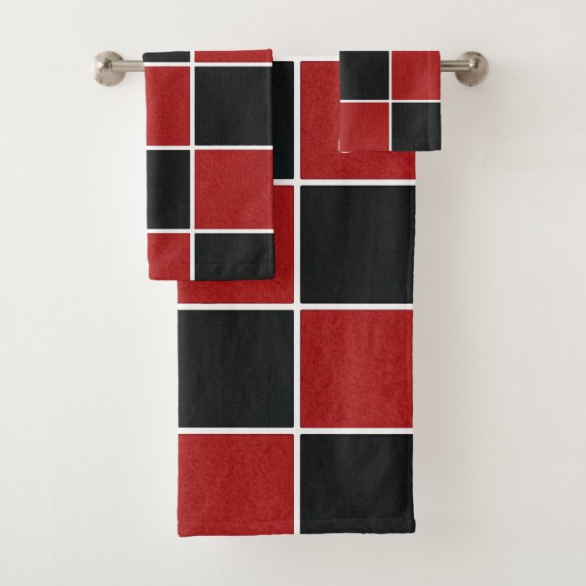 Checkerboard (More Options) - Bath Towel Set (Insitu)