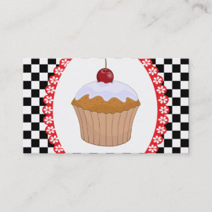 Checkerboard Muffin Bakery Business Card