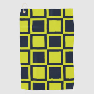 Checkerboard Navy Blue Green Checkerboard Golf Towel