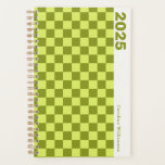 Checkerboard Olive Green Lime Personalized 2025 Planner<br><div class="desc">Bring a fresh, retro vibe to your planning with this personalized 2025 checkerboard planner in olive green and lime! The bold checkerboard pattern blends earthy olive tones with a zesty lime green for a fun, modern twist. Customize it with your name to make it uniquely yours, and enjoy staying organized...</div>