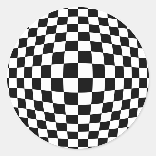 Checkerboard optical illusion classic round sticker (Front)