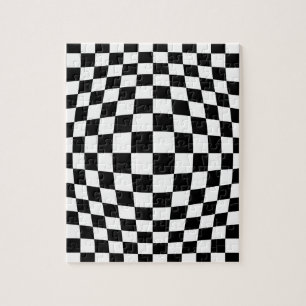 Checkerboard optical illusion jigsaw puzzle