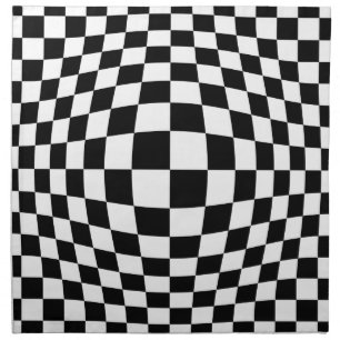 Checkerboard optical illusion napkin