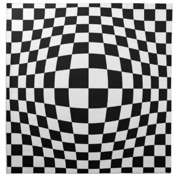 Checkerboard Optical Illusion Napkin by UDDesign at Zazzle