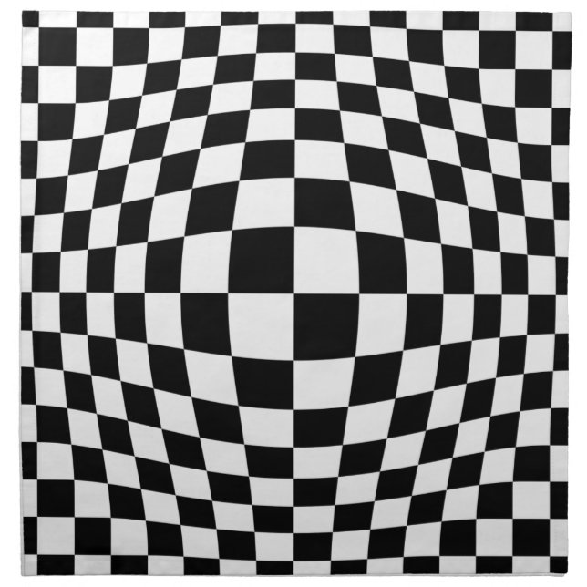 Checkerboard optical illusion napkin (Front)
