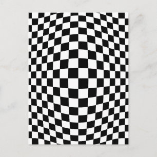 Checkerboard optical illusion postcard