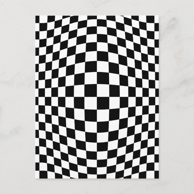 Checkerboard optical illusion postcard (Front)