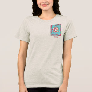 Checkerboard Oyster with Custom Name Tri-Blend Shirt