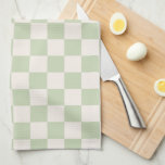 Checkerboard Pastel Green Checkered Sage Check Kitchen Towel<br><div class="desc">Checkered Pattern – Pastel green / sage checkerboard.</div>