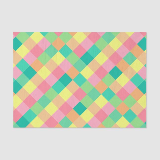 Checkerboard Pastel Tissue Paper (Front)